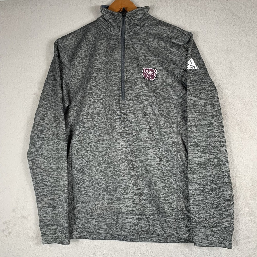 Missouri State Bears Sweatshirt Mens Small Gray NCAA Adidas Climawarm 1/4 Zip